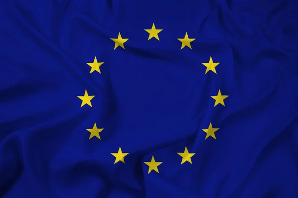 Vlající vlajka Evropské unie — Stock fotografie