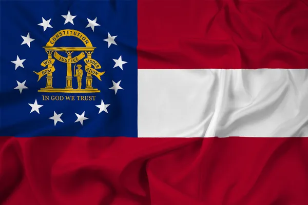 Bandeira do Estado da Geórgia acenando — Fotografia de Stock