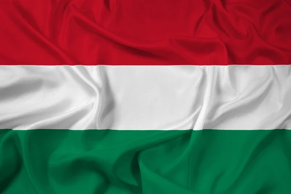 Acenando Bandeira da Hungria — Fotografia de Stock