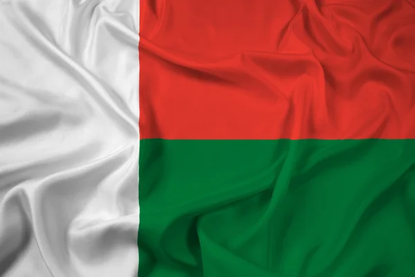 Acenando Bandeira de Madagascar — Fotografia de Stock