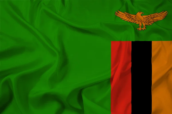 Sambia-Flagge schwenken — Stockfoto