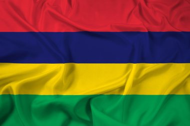 Mauritius bayrak sallayarak