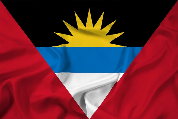 Agitant le drapeau d'Antigua-et-Barbuda — Photo