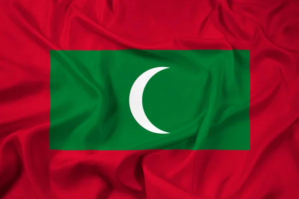 Viftar Maldiverna flagga — Stockfoto