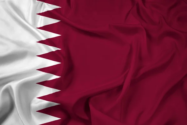 Viftar Qatars flagga — Stockfoto