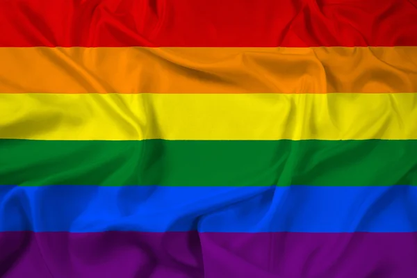 Bandeira do arco-íris acenando — Fotografia de Stock