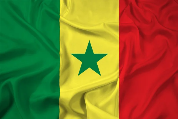 Ondeando bandera de Senegal — Foto de Stock