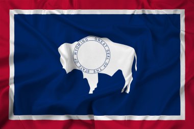 Wyoming eyalet bayrağı sallayarak