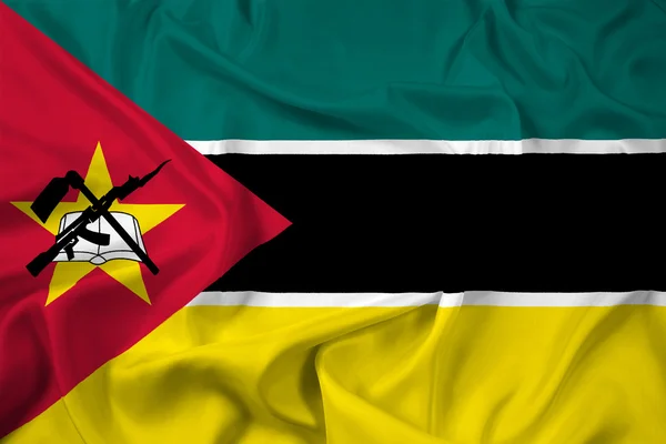 Sventolando bandiera del Mozambico — Foto Stock