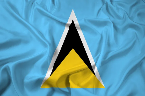 Viftar saint Lucias flagga — Stockfoto