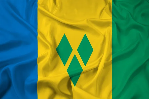 Viftar saint vincent och Grenadinerna flagga — Stockfoto