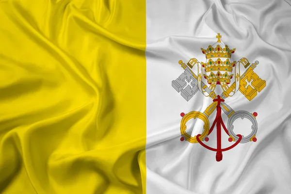 Viftar Vatikanstatens flagga — Stockfoto