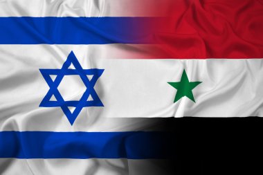 İsrail ve Suriye dalgalanan bayrak