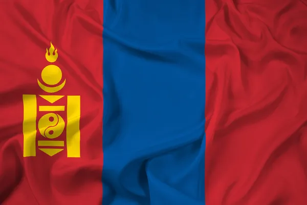 Bandeira da Mongólia acenando — Fotografia de Stock