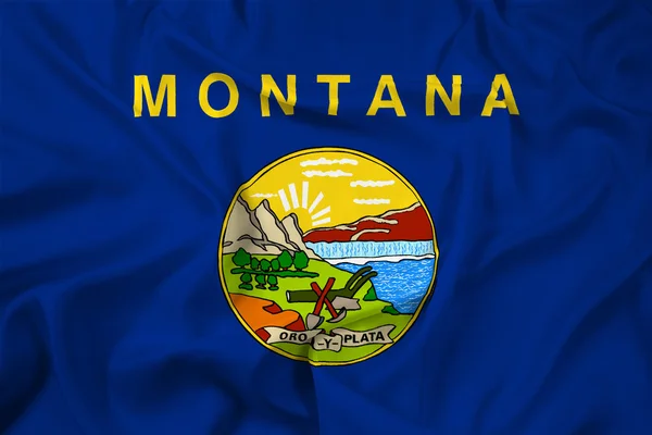 モンタナ州の旗を振っています。 — ストック写真