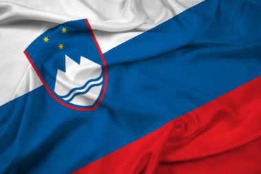 Slovenya bayrağı sallayarak