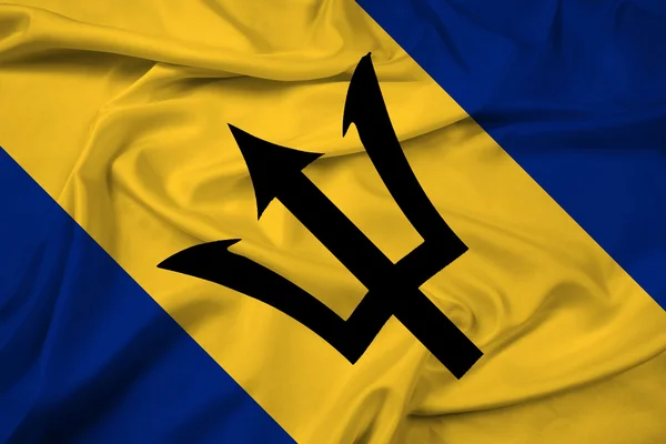 Bandeira dos Barbados acenando — Fotografia de Stock