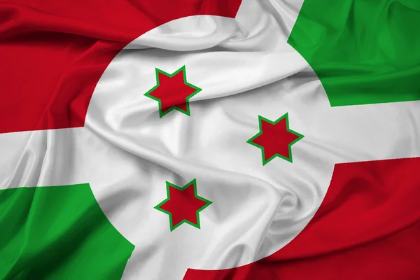 Ondeando la bandera de Burundi — Foto de Stock