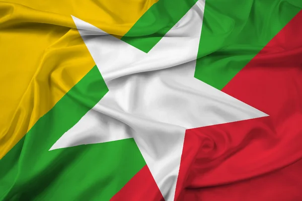 Viftar burma flagga — Stockfoto