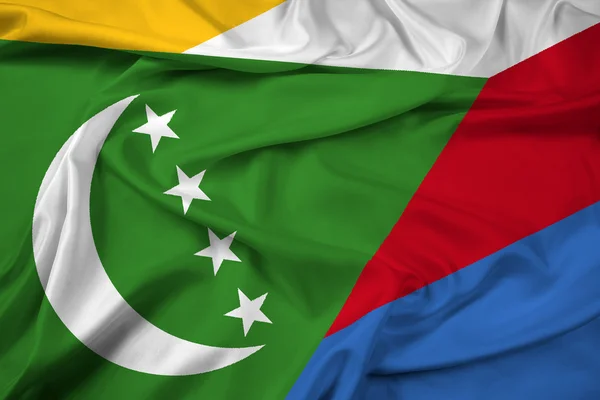 Machać flaga Komorów — Zdjęcie stockowe