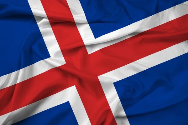 Ondeando bandera de Islandia —  Fotos de Stock