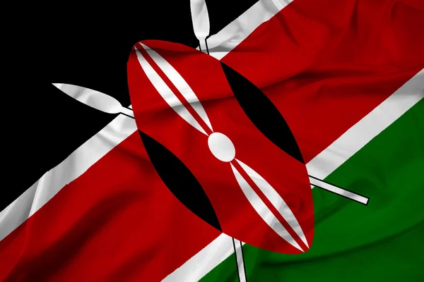 Macha flagą Kenii — Zdjęcie stockowe