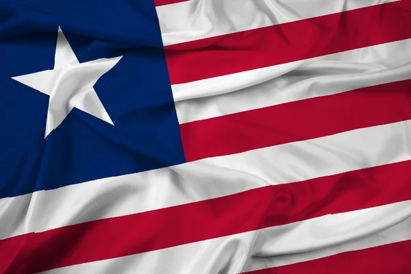 Ondeando la bandera de Liberia — Foto de Stock