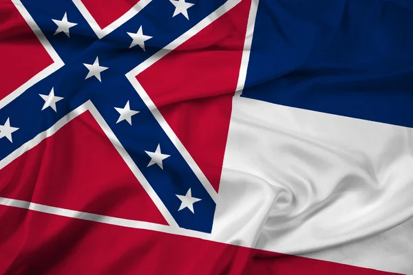 Mississippi Staatsflagge schwenkend — Stockfoto