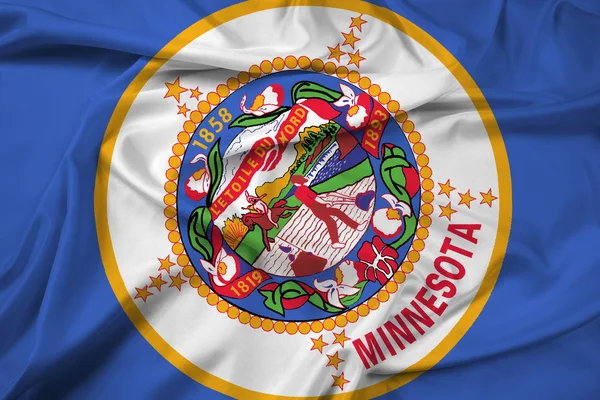 Ondeando la bandera del estado de Minnesota — Foto de Stock