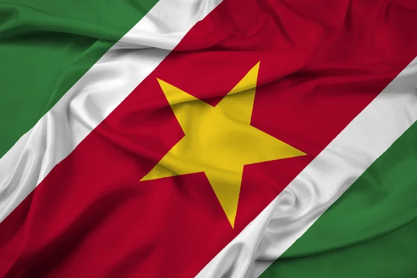 Ondeando la bandera de Surinam — Foto de Stock