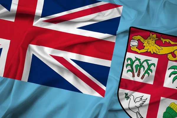 Integetett zászló Fidzsi-szigetek — Stock Fotó