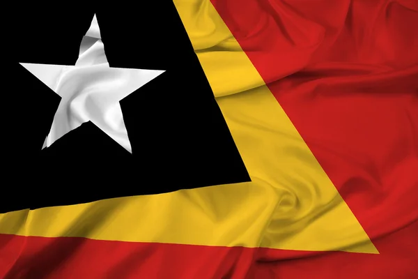 Acenando Bandeira de Timor Leste — Fotografia de Stock