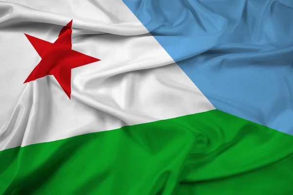 Sventolando la bandiera di Gibuti — Foto Stock