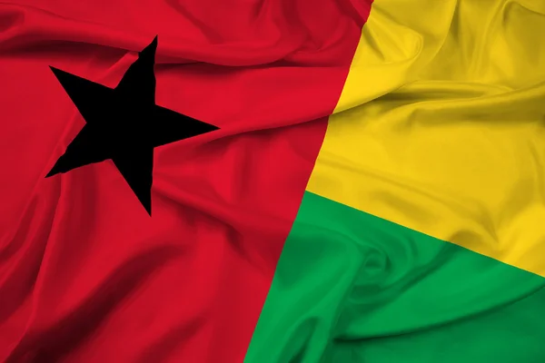 Acenando Bandeira da Guiné Bissau — Fotografia de Stock