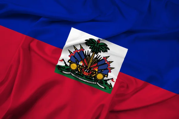 Haiti-Flagge schwenkend — Stockfoto