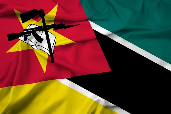 Mosambikanische Flagge schwenken — Stockfoto