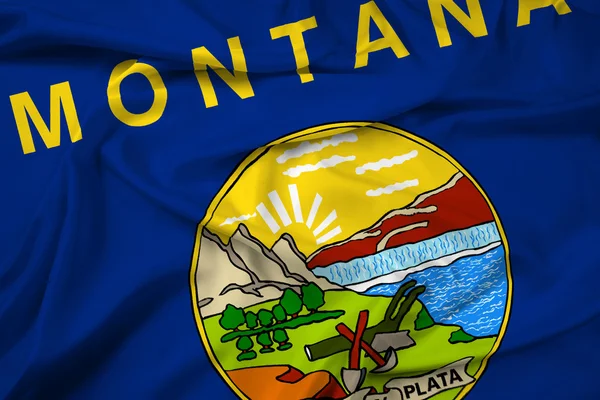 Bandeira do Estado de Montana acenando — Fotografia de Stock