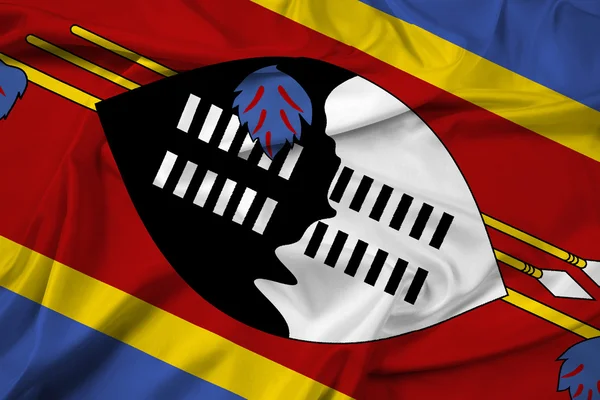 Ondeando la bandera de Swazilandia —  Fotos de Stock