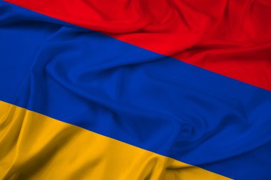 Ermenistan bayrağı sallayarak