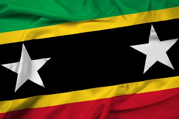 Acenando com São Cristóvão e Nevis Bandeira — Fotografia de Stock