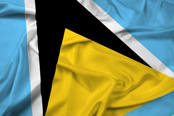 Waving Saint Lucia Flag — Stock Photo, Image