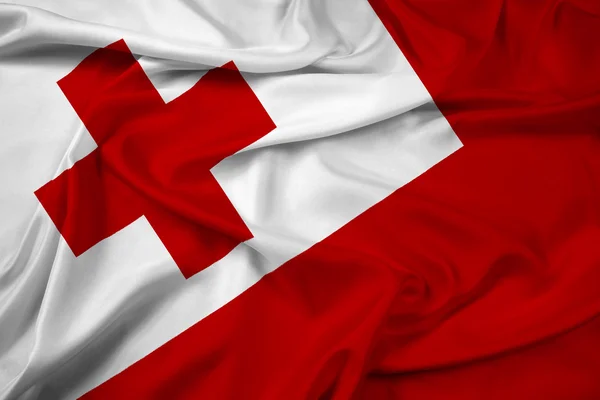 Tonga-Flagge schwenken — Stockfoto