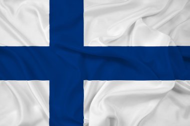 Finlandiya bayrağı sallayarak