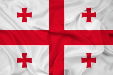 Gürcistan bayrağı sallayarak