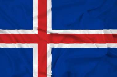 İzlanda bayrağı sallayarak