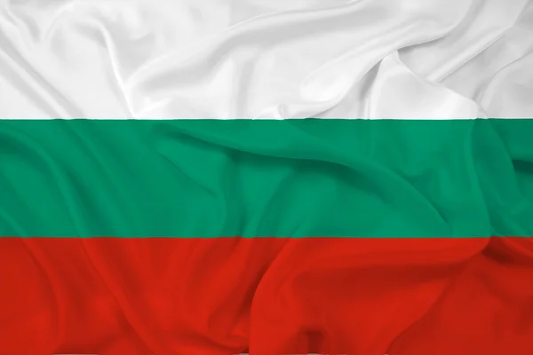 Bulgaristan bayrağı sallayarak — Stok fotoğraf