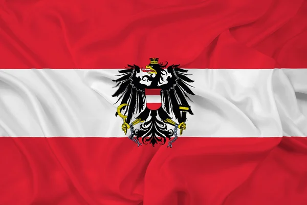 Mávání vlajkou Rakouska — Stock fotografie