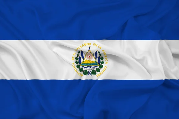 Acenando Bandeira de El Salvador — Fotografia de Stock