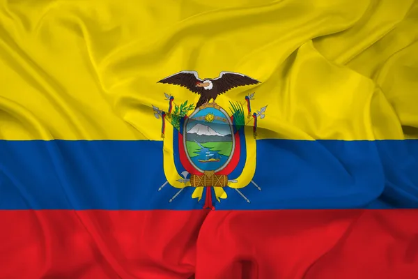 Ondeando bandera de Ecuador — Foto de Stock