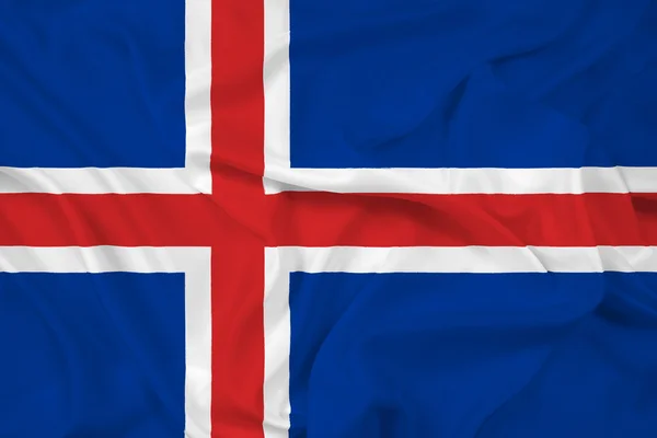 Wapperende vlag van IJsland — Stockfoto